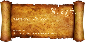 Mattoni Áron névjegykártya